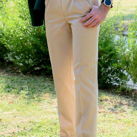 Beige College Boys Trousers
