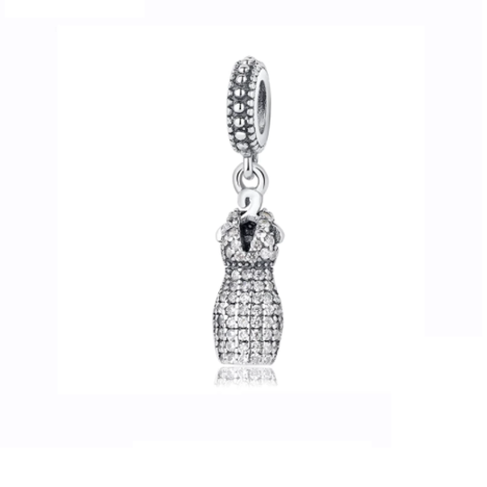 Evening Dress Zirconia Detail Charm