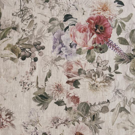 Floral Linen Fabric