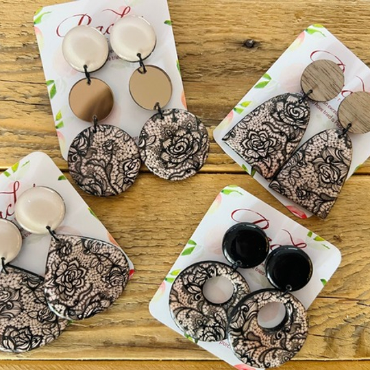 Nude Pink Lace Wood & Resin Design