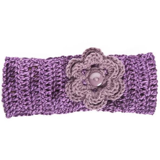 Winter Headband / Girls - Purple with Flower - M0051