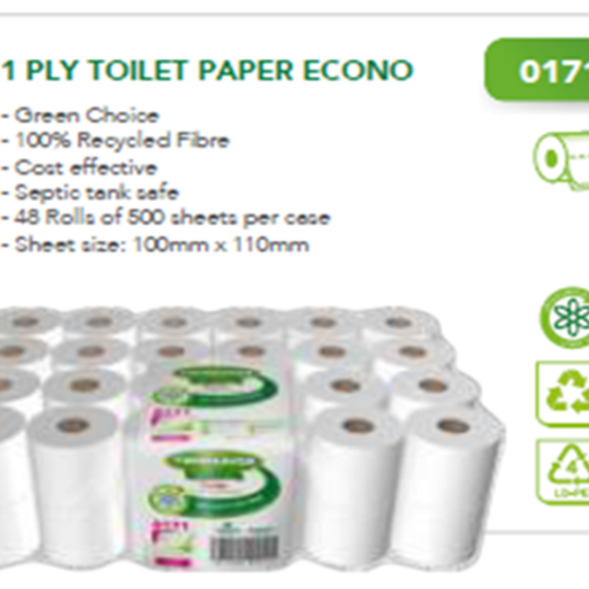 Twinsaver 1 Ply Toilet Paper Econo 48’s