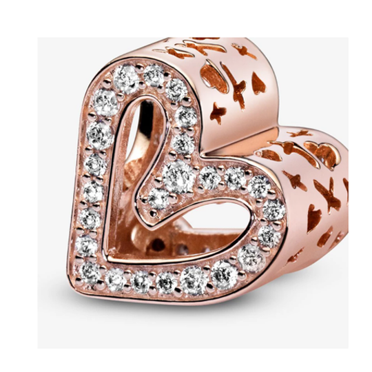 Rose Gold Plated CZ Heart Charm