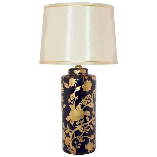 Luxury Floral Design Glass Table Lamp