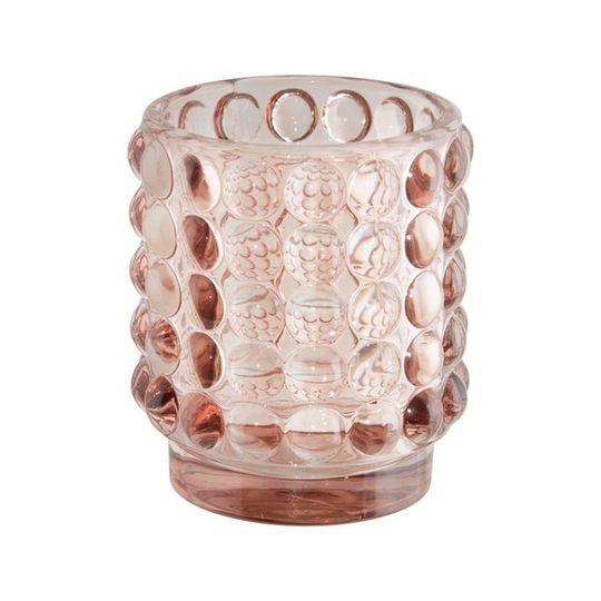 Dotted Glass Candle Votive - Pink