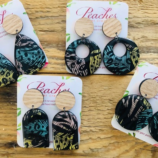 Tiger Spots on Palm Leaves Wood & Resin