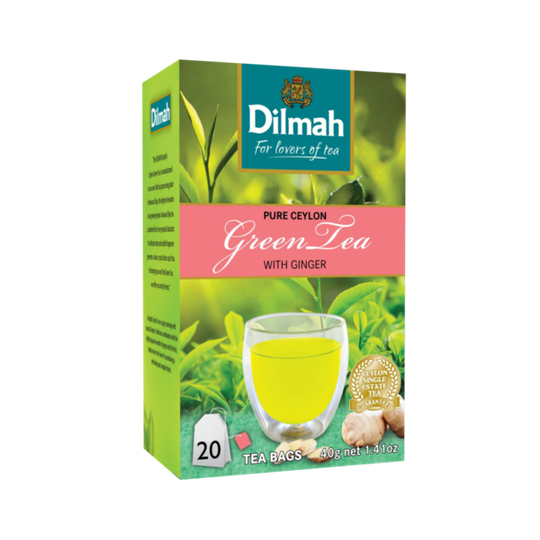 Dilmah Ceylon Green Tea with Ginger (20 x 2g tagged tea bags)