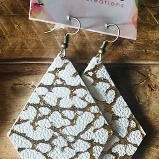 Gold Crackle on White