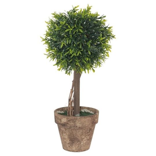 Artificial Green Leaf Topiary in Pot