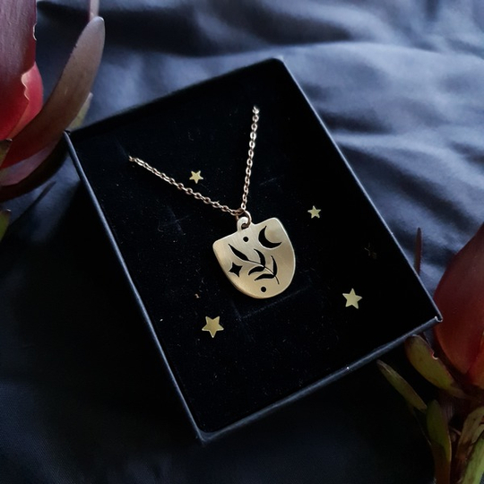 Selene shield necklace