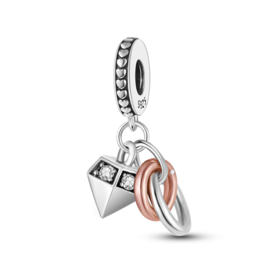 Diamond & Rings Dangle Charm