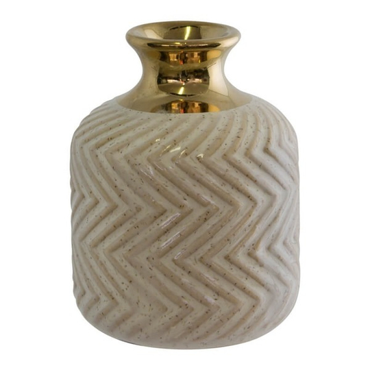 Mini Textured Ceramic Bottle Vase - Oatmeal