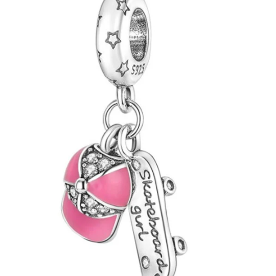 Skateboard Girl Charm