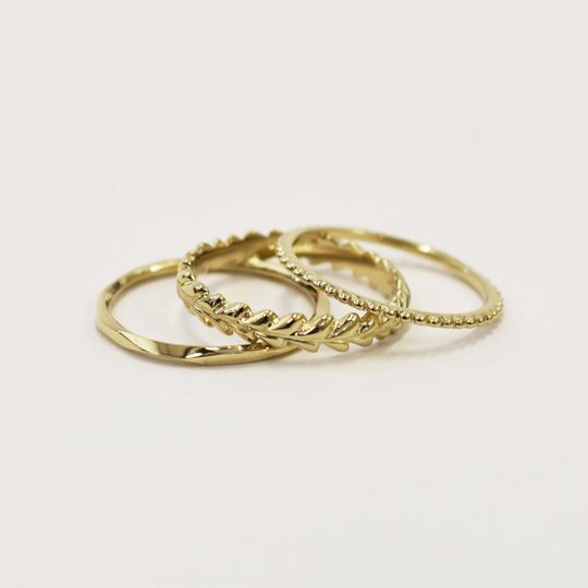 Leafy Stack Ring Set - 9ct Yellow Gold