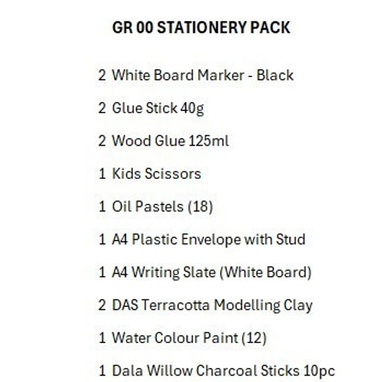 Gr 00 Stationery Pack