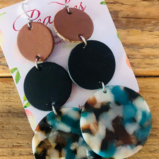 Teal & Tan Acrylic