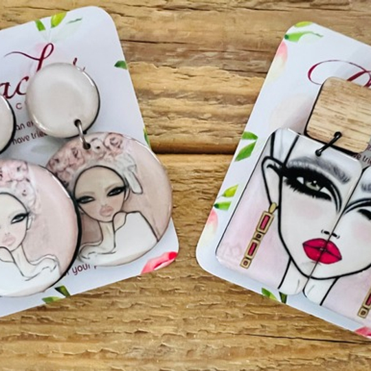 Pop-Art Faces Wood & Resin Design 1
