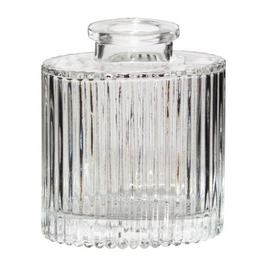 Mini Ribbed Glass Bottle Vase