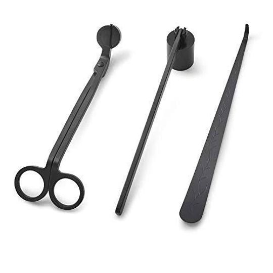 Matte Black Metal Candle Accessories (Set of 3)
