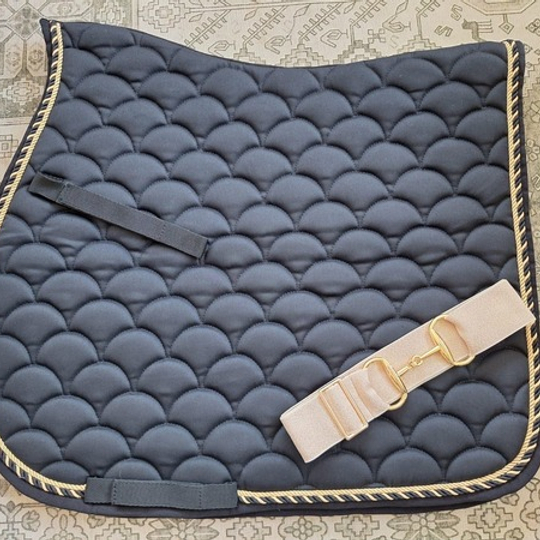 Saddle Pad Set - Black and Gold