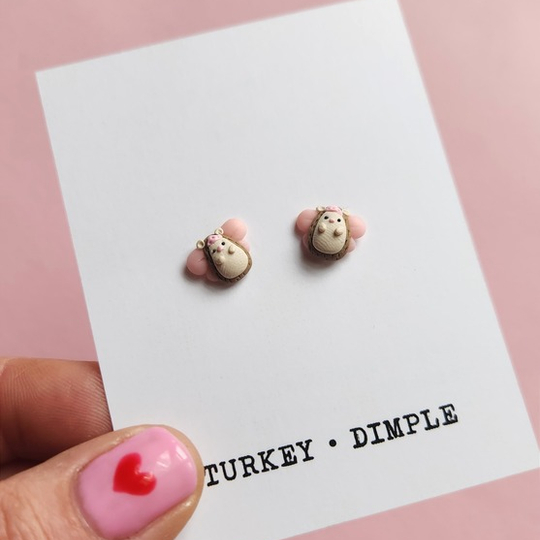 Fairy Hedgehog Studs