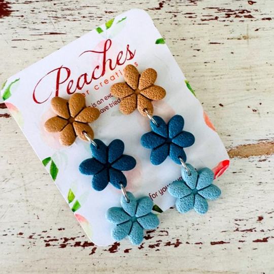 Organic Flower Dangles Polymer Clay