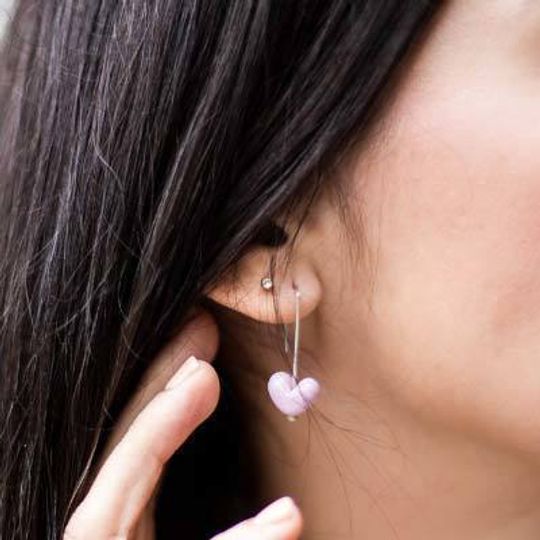 Petite Glass Heart Earrings
