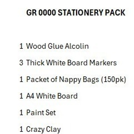 Gr 000 Stationery Pack