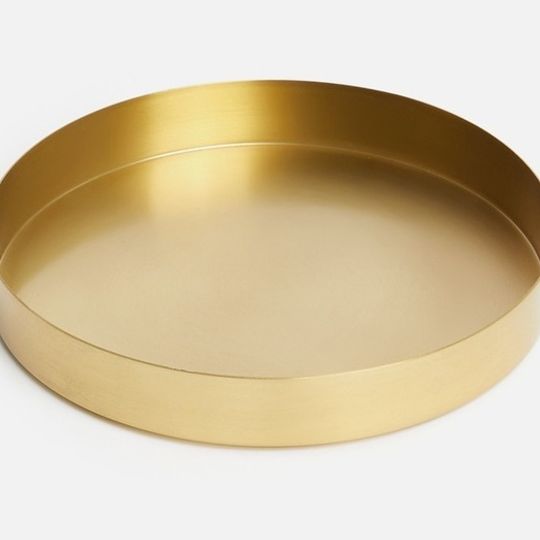Round Gold Metal Tray - Medium