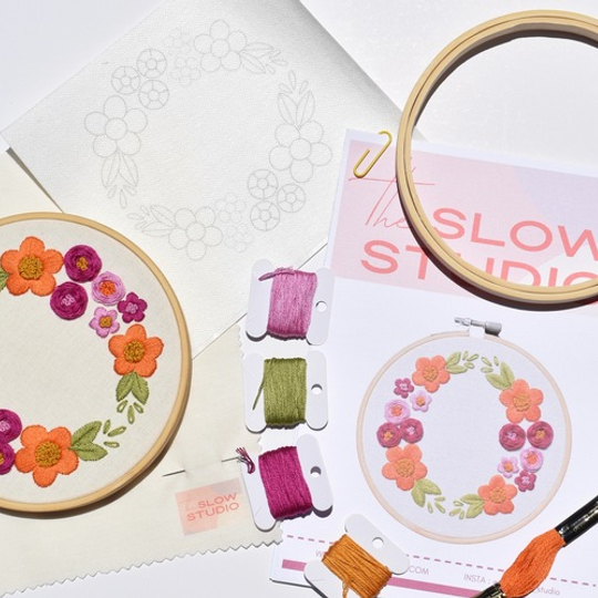 Gardenia Garland Embroidery Kit
