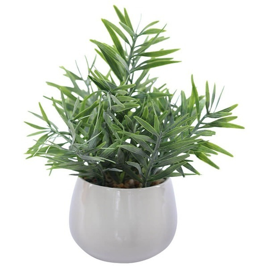 Artificial Rosemary Plant in White Pot