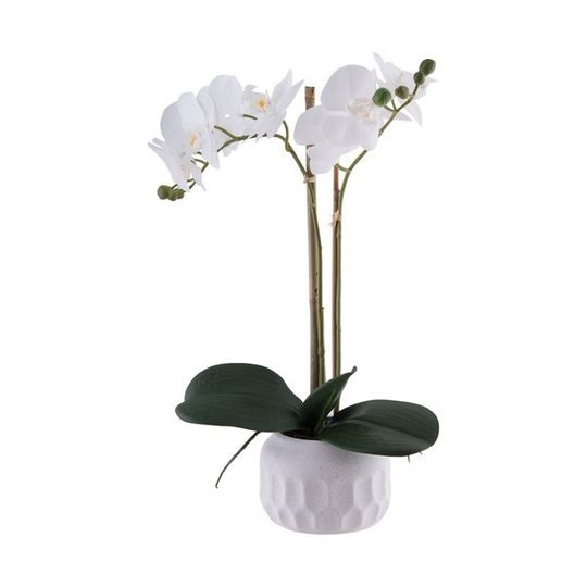 Real Touch Artificial White Orchid in White Pot