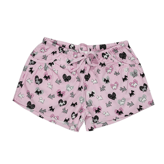 Girls Short Pants - Pockets Scotty Dogs Pink