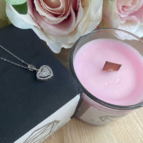 Chanel No.5 Wooden Wick Jewelry Candle - Heart Pendant Necklace