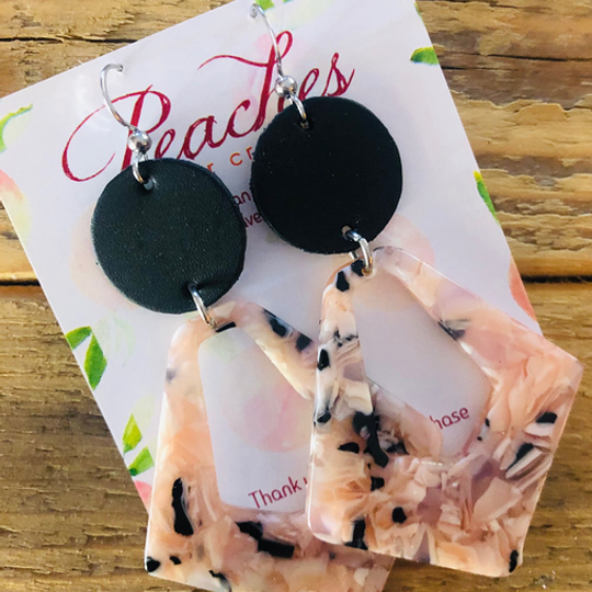 Peach & Black Acrylic