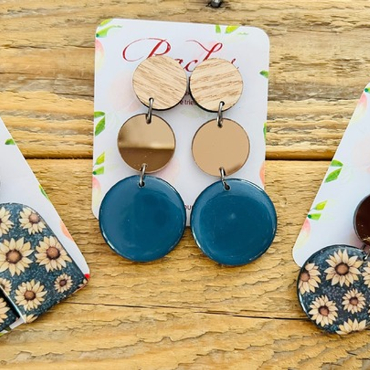 Sunflower on Denim Wood & Resin Design