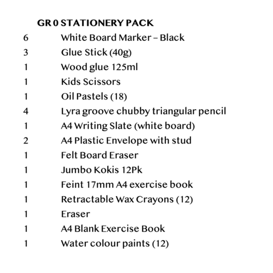 Gr 0 Stationery Pack