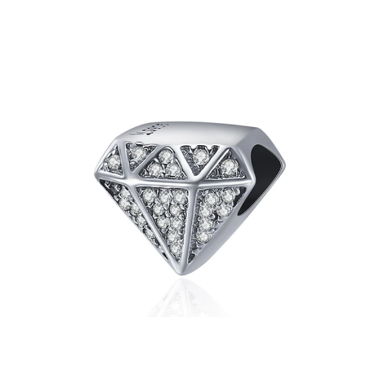 Cubic Zirconia Diamond Shape Charm