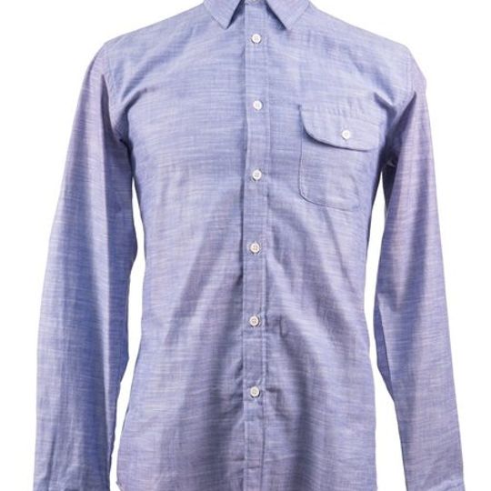 Men's Linen and Cotton Blend Shirt in Light Blue