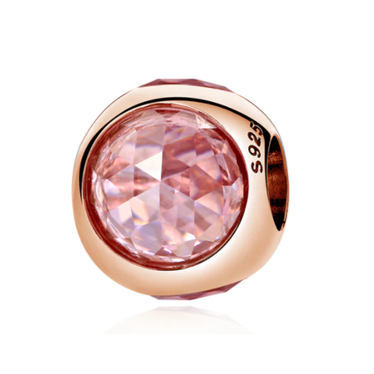 Rose Gold Pink Crystal Charm
