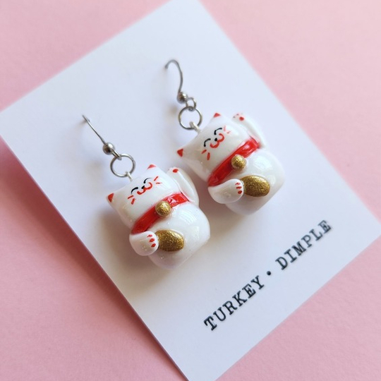 Lucky Cat Earrings
