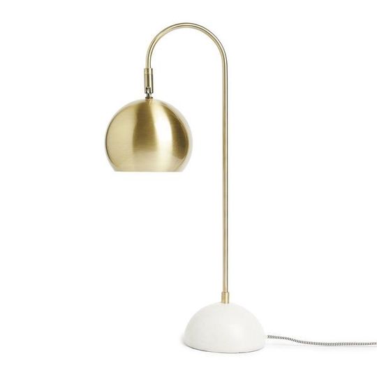 MODERN GOLD METAL AND MARBLE TABLE LAMP