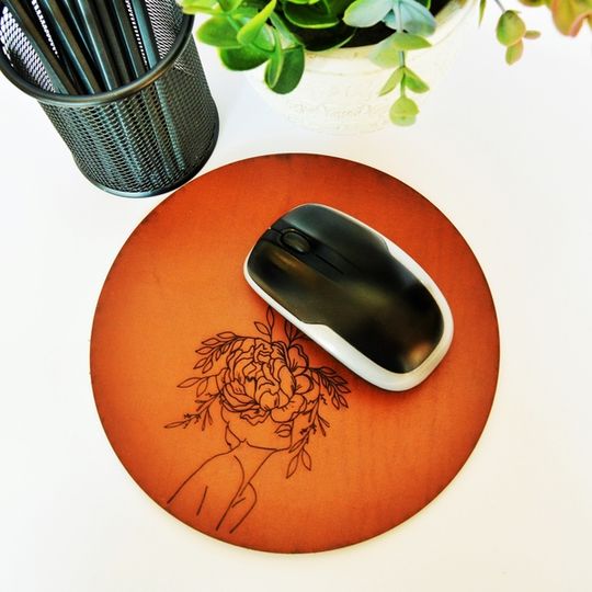 Round Leather Mouse Pads