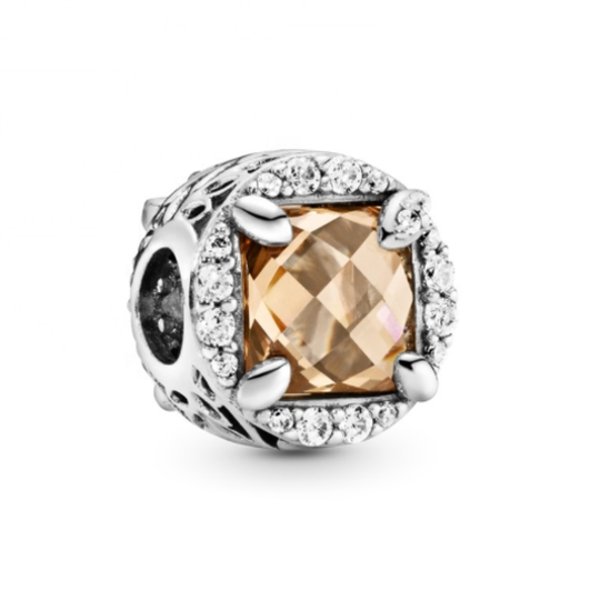 Radiant Golden Cubic Zirconia Charm