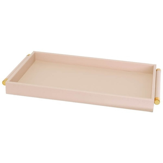 Nude Rectangular Decor Tray with Handles