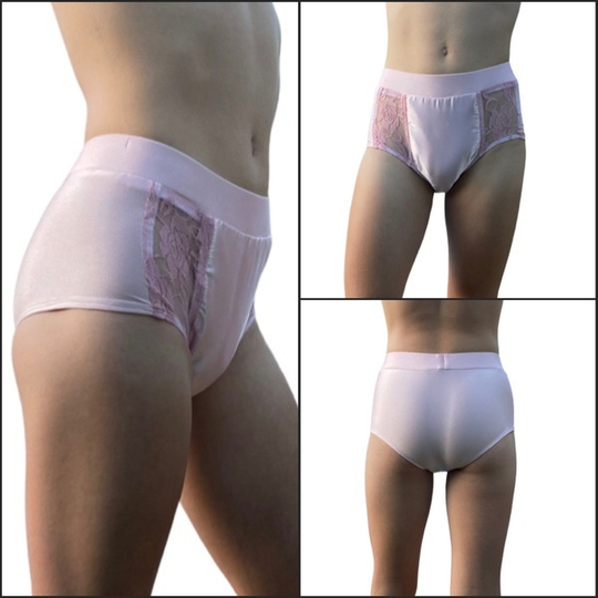 Brief with Lace Inset - Pink