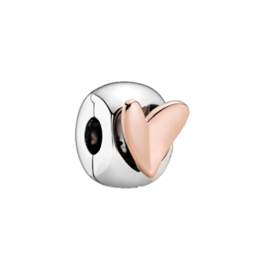 Rose Gold Heart Clip-on Charm
