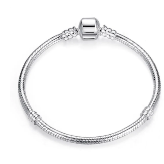 Silver Plain Clasp Snake Bracelet