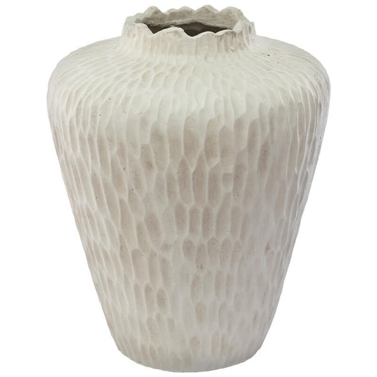 Tall Beige Pomegranate Design Vase