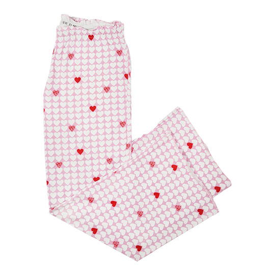 Long Pants - Elastic Tie Hearts (Cotton Knit)